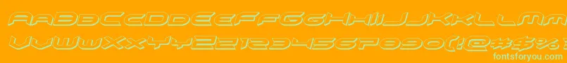 omnigirl3dital-Schriftart – Grüne Schriften auf orangefarbenem Hintergrund