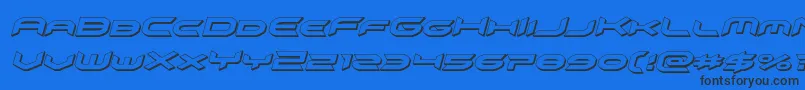 omnigirl3dital Font – Black Fonts on Blue Background