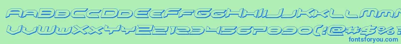 omnigirl3dital Font – Blue Fonts on Green Background