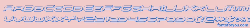 omnigirl3dital-Schriftart – Blaue Schriften auf rosa Hintergrund