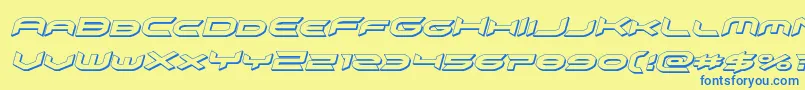 omnigirl3dital Font – Blue Fonts on Yellow Background