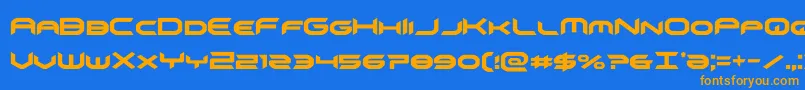 omnigirlcond Font – Orange Fonts on Blue Background