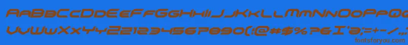 omnigirlcondital Font – Brown Fonts on Blue Background