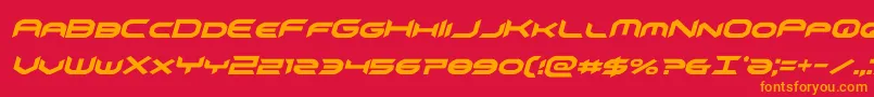 omnigirlcondital Font – Orange Fonts on Red Background