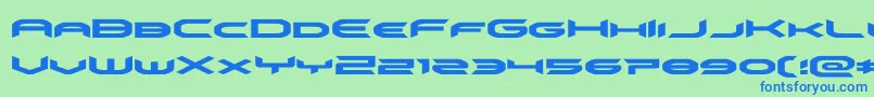 omnigirlexpand Font – Blue Fonts on Green Background