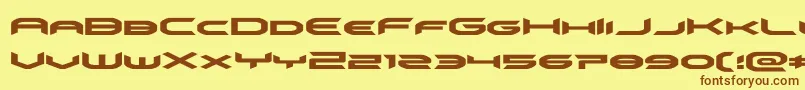 omnigirlexpand Font – Brown Fonts on Yellow Background