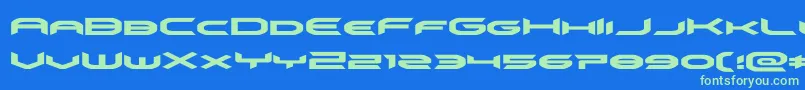 omnigirlexpand Font – Green Fonts on Blue Background