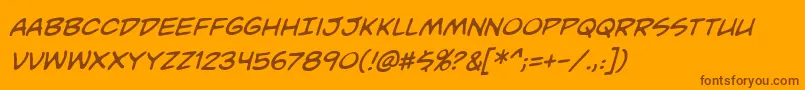 UnmaskedbbItal Font – Brown Fonts on Orange Background