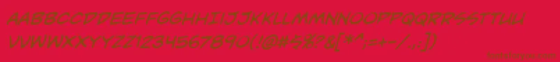 UnmaskedbbItal Font – Brown Fonts on Red Background