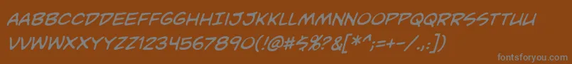 Шрифт UnmaskedbbItal – серые шрифты на коричневом фоне