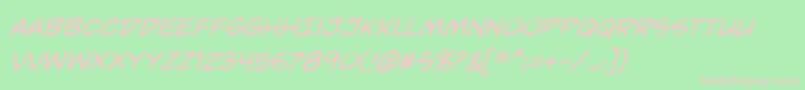 UnmaskedbbItal Font – Pink Fonts on Green Background