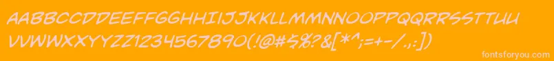 UnmaskedbbItal Font – Pink Fonts on Orange Background