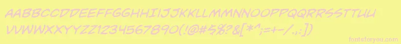 UnmaskedbbItal Font – Pink Fonts on Yellow Background