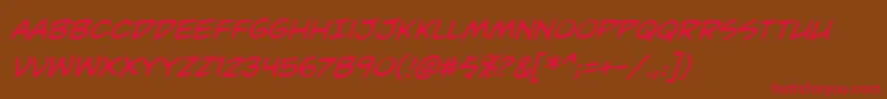 UnmaskedbbItal Font – Red Fonts on Brown Background