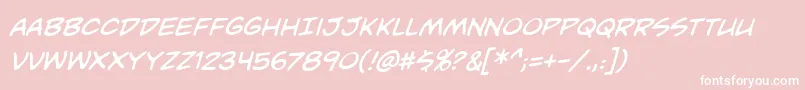 UnmaskedbbItal Font – White Fonts on Pink Background