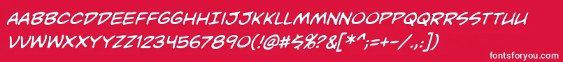 UnmaskedbbItal Font – White Fonts on Red Background