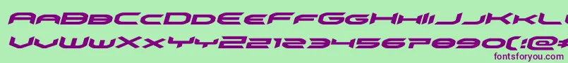 omnigirlexpandital Font – Purple Fonts on Green Background