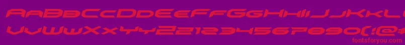 omnigirlexpandital Font – Red Fonts on Purple Background