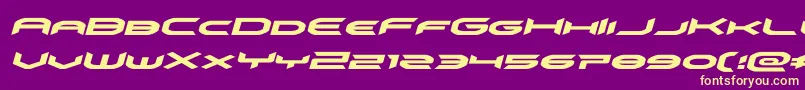 omnigirlexpandital Font – Yellow Fonts on Purple Background