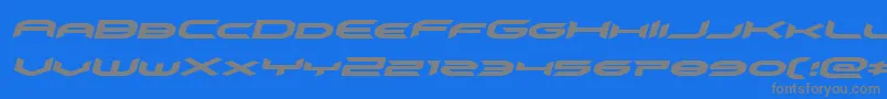 フォントomnigirlexpandital – 青い背景に灰色の文字