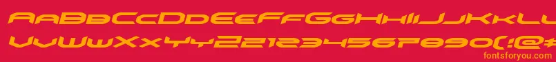 フォントomnigirlexpandital – 赤い背景にオレンジの文字
