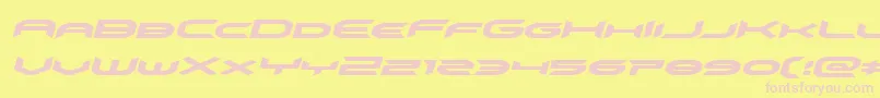 omnigirlexpandital-fontti – vaaleanpunaiset fontit keltaisella taustalla