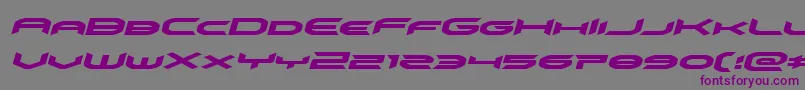 フォントomnigirlexpandital – 紫色のフォント、灰色の背景