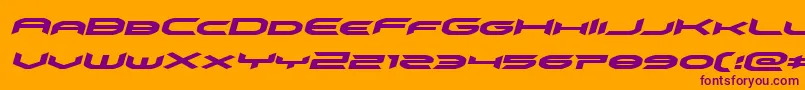 omnigirlexpandital Font – Purple Fonts on Orange Background