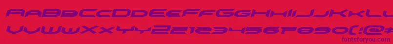 フォントomnigirlexpandital – 赤い背景に紫のフォント