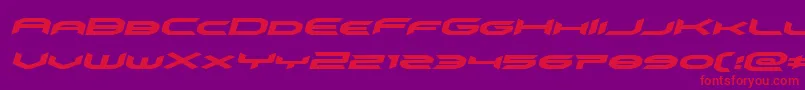 omnigirlexpandital Font – Red Fonts on Purple Background