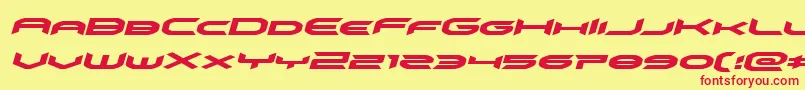 omnigirlexpandital Font – Red Fonts on Yellow Background