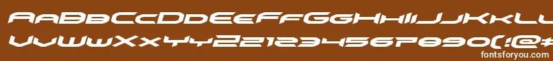 omnigirlexpandital-Schriftart – Weiße Schriften auf braunem Hintergrund