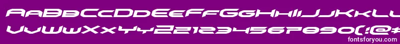omnigirlexpandital-Schriftart – Weiße Schriften auf violettem Hintergrund