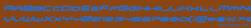 omnigirlital Font – Blue Fonts on Brown Background