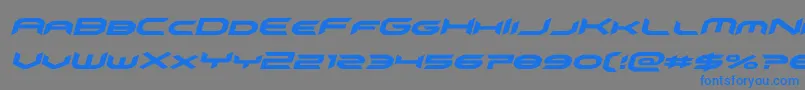 フォントomnigirlital – 灰色の背景に青い文字