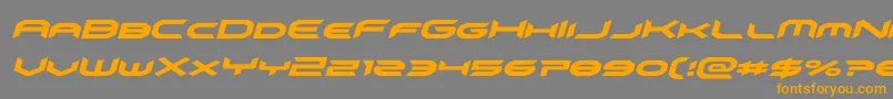 フォントomnigirlital – オレンジの文字は灰色の背景にあります。