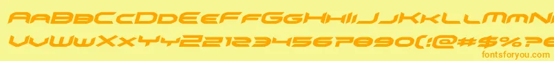 omnigirlital-Schriftart – Orangefarbene Schriften auf gelbem Hintergrund