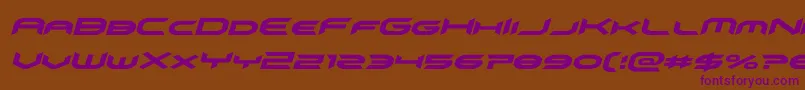 フォントomnigirlital – 紫色のフォント、茶色の背景