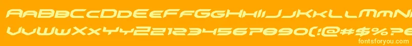 フォントomnigirlital – オレンジの背景に黄色の文字