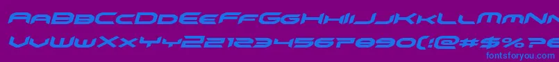 フォントomnigirlital – 紫色の背景に青い文字