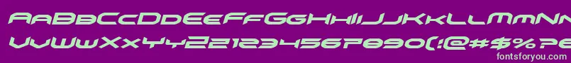 omnigirlital-fontti – vihreät fontit violetilla taustalla