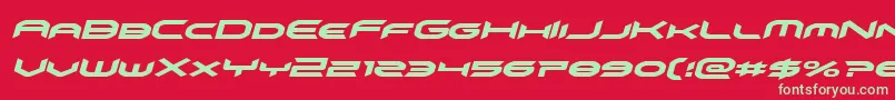 omnigirlital Font – Green Fonts on Red Background