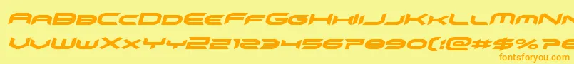 omnigirlital Font – Orange Fonts on Yellow Background