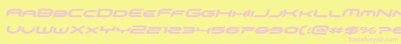 omnigirlital Font – Pink Fonts on Yellow Background