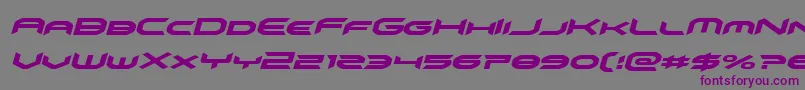 フォントomnigirlital – 紫色のフォント、灰色の背景