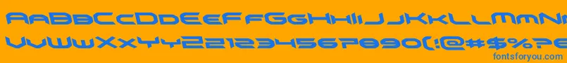 omnigirlitalleft Font – Blue Fonts on Orange Background