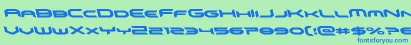 フォントomnigirlitalleft – 青い文字は緑の背景です。