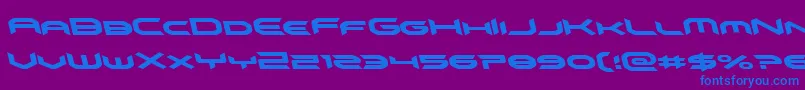 フォントomnigirlitalleft – 紫色の背景に青い文字