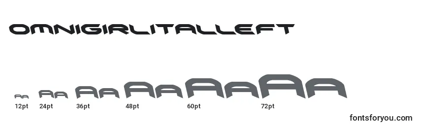 Omnigirlitalleft (136085) Font Sizes