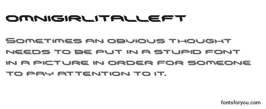 Review of the Omnigirlitalleft (136085) Font